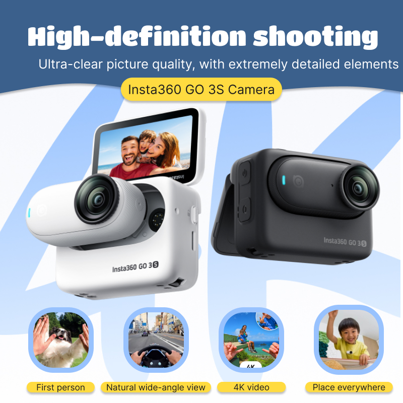Insta360 GO 3S Camera | High-definition Camera, Waterproof and Shockproof, 4K Compact Camera, Family Travel, Pets, Sports Shooting