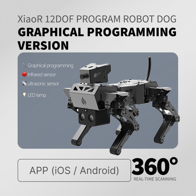 XiaoR 12DOF PERRO ROBÓTICO PROGRAMABLE | Perro Robótico Controlado por Mando | Educación para Técnicos en Robótica