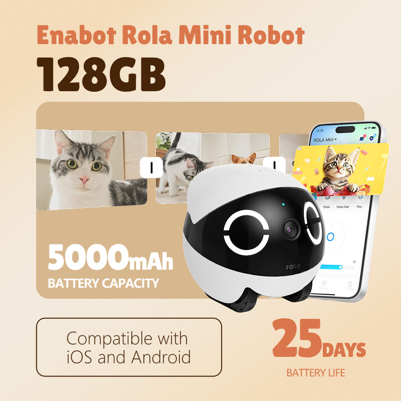 Enabot Rola Mini Robot inteligente inalámbrico de monitoreo de interiores