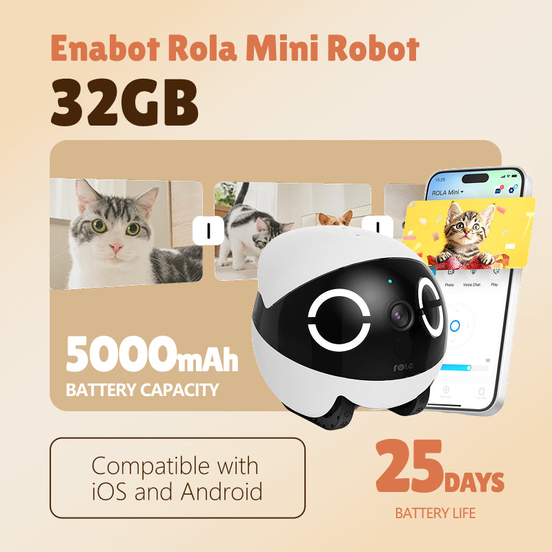 Enabot Rola Mini Robot inteligente inalámbrico de monitoreo de interiores