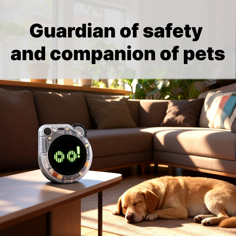 SenseCAP Watcher AI Chatbot | Camera Recognition, Voice Control & Multi-Language Chat | Smart Interactive Desktop Companion with Transparent Futuristic Design