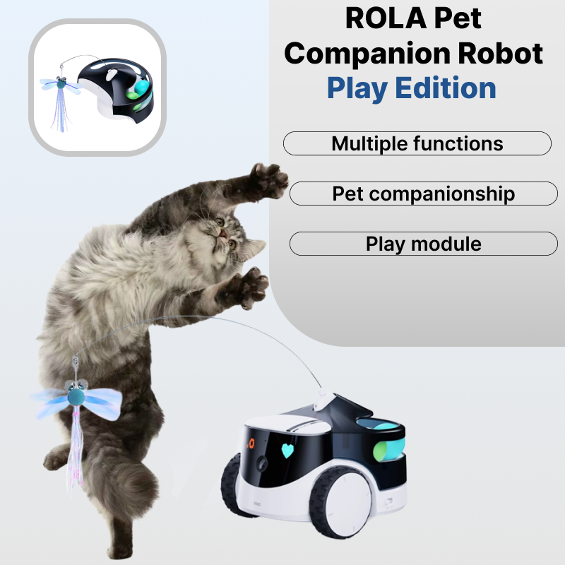 Robot inteligente para mascotas ROLA PetPal con cámara de 2.5K, monitoreo móvil, dispensador de premios remoto, juguetes interactivos, visión nocturna y chat de voz.