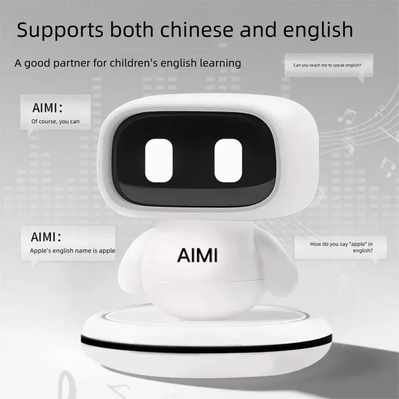 AIMI Mini AI Robot Desktop Pet | Smart Voice Dialogue, Emotional Companion & Bilingual Homework Tutor | Interactive Touch Sensor & Memory System