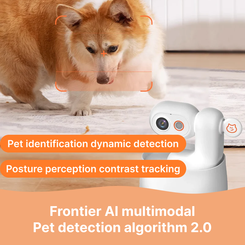 Pickfun Pet AI Monitoring Camera | Multimodal Monitoring, Remote View Playback, Voice Chat, WiFi Pet Behavior Detection, Smart Home Security