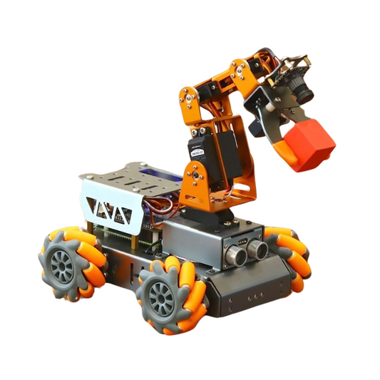 Kit de coche robot Hiwonder con ruedas Mecanum y brazo, alimentado por Raspberry Pi 5