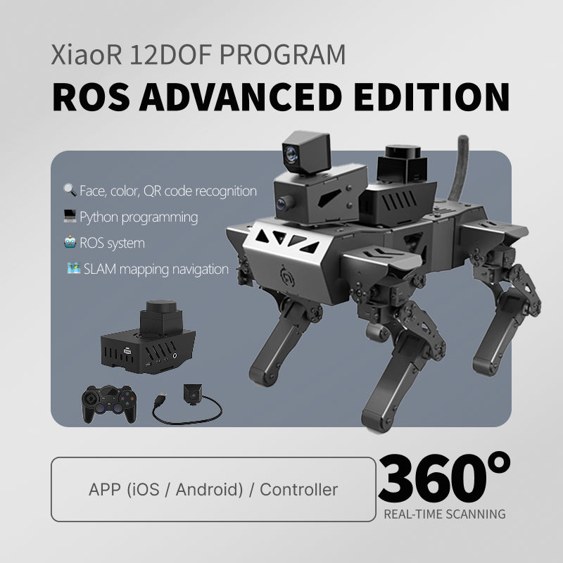 XiaoR 12DOF PERRO ROBÓTICO PROGRAMABLE | Perro Robótico Controlado por Mando | Educación para Técnicos en Robótica