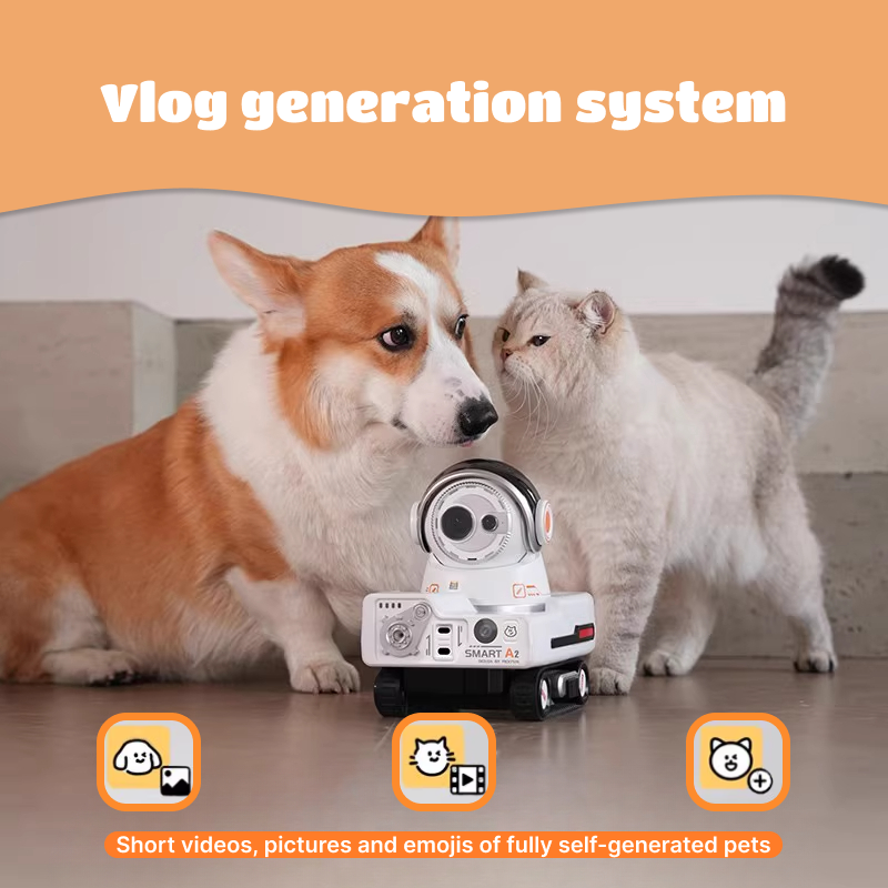 PICKFUN AI Pet Vlog Camera | Smart Pet Camera Robot with Auto Vlog, App Control, Obstacle Avoidance, Auto Recharge