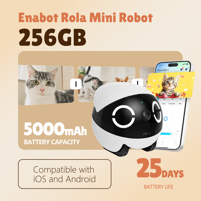 Enabot Rola Mini Robot inteligente inalámbrico de monitoreo de interiores