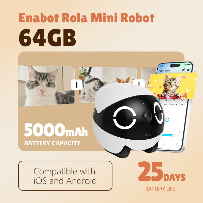 Enabot Rola Mini Robot inteligente inalámbrico de monitoreo de interiores