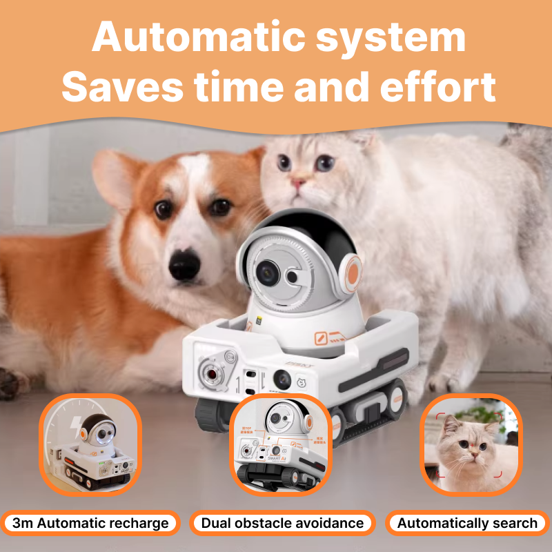 PICKFUN AI Pet Vlog Camera | Smart Pet Camera Robot with Auto Vlog, App Control, Obstacle Avoidance, Auto Recharge