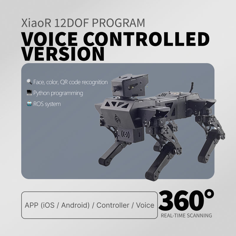 XiaoR 12DOF PERRO ROBÓTICO PROGRAMABLE | Perro Robótico Controlado por Mando | Educación para Técnicos en Robótica