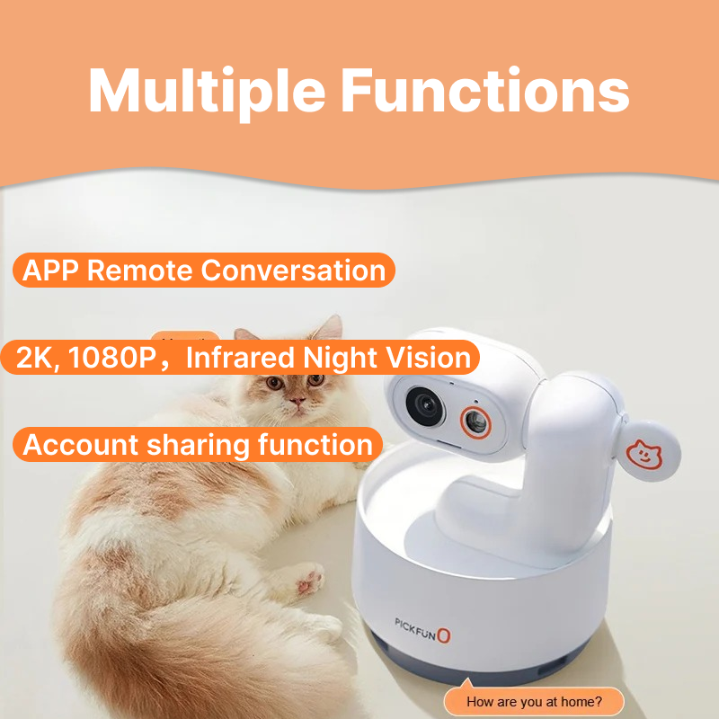 Pickfun Pet AI Monitoring Camera | Multimodal Monitoring, Remote View Playback, Voice Chat, WiFi Pet Behavior Detection, Smart Home Security