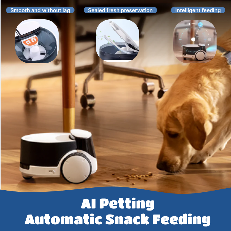 Robot inteligente para mascotas ROLA PetPal con cámara de 2.5K, monitoreo móvil, dispensador de premios remoto, juguetes interactivos, visión nocturna y chat de voz.