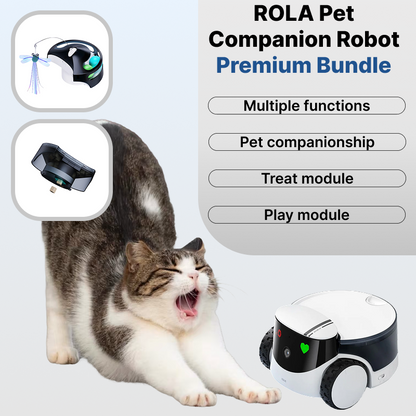Robot inteligente para mascotas ROLA PetPal con cámara de 2.5K, monitoreo móvil, dispensador de premios remoto, juguetes interactivos, visión nocturna y chat de voz.