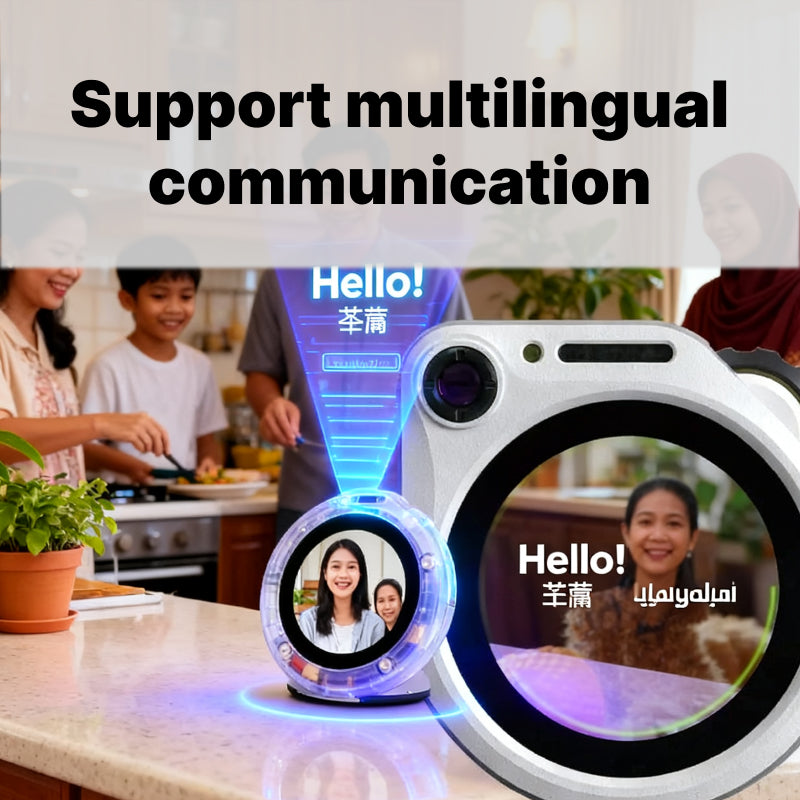 SenseCAP Watcher AI Chatbot | Camera Recognition, Voice Control & Multi-Language Chat | Smart Interactive Desktop Companion with Transparent Futuristic Design