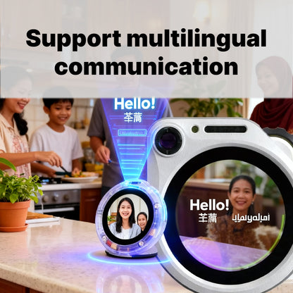 SenseCAP Watcher AI Chatbot | Camera Recognition, Voice Control & Multi-Language Chat | Smart Interactive Desktop Companion with Transparent Futuristic Design