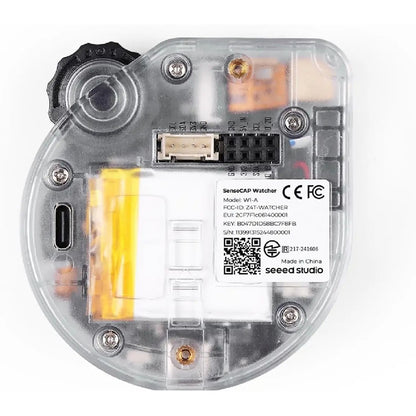 SenseCAP Watcher AI Chatbot | Camera Recognition, Voice Control & Multi-Language Chat | Smart Interactive Desktop Companion with Transparent Futuristic Design