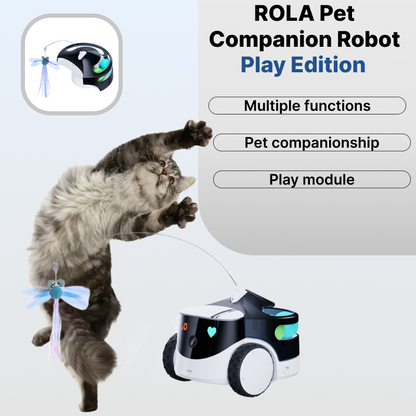 Robot inteligente para mascotas ROLA PetPal con cámara de 2.5K, monitoreo móvil, dispensador de premios remoto, juguetes interactivos, visión nocturna y chat de voz.