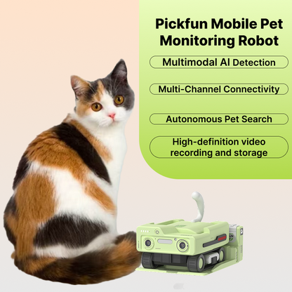 Pickfun Mobile Pet Monitoring Robot | Automatically Tracks, Remotely Monitors, and Provides Comprehensive Monitoring of Pet Activities