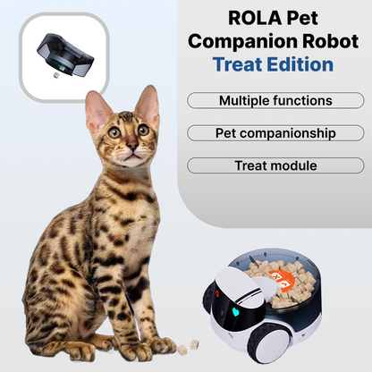 Robot inteligente para mascotas ROLA PetPal con cámara de 2.5K, monitoreo móvil, dispensador de premios remoto, juguetes interactivos, visión nocturna y chat de voz.