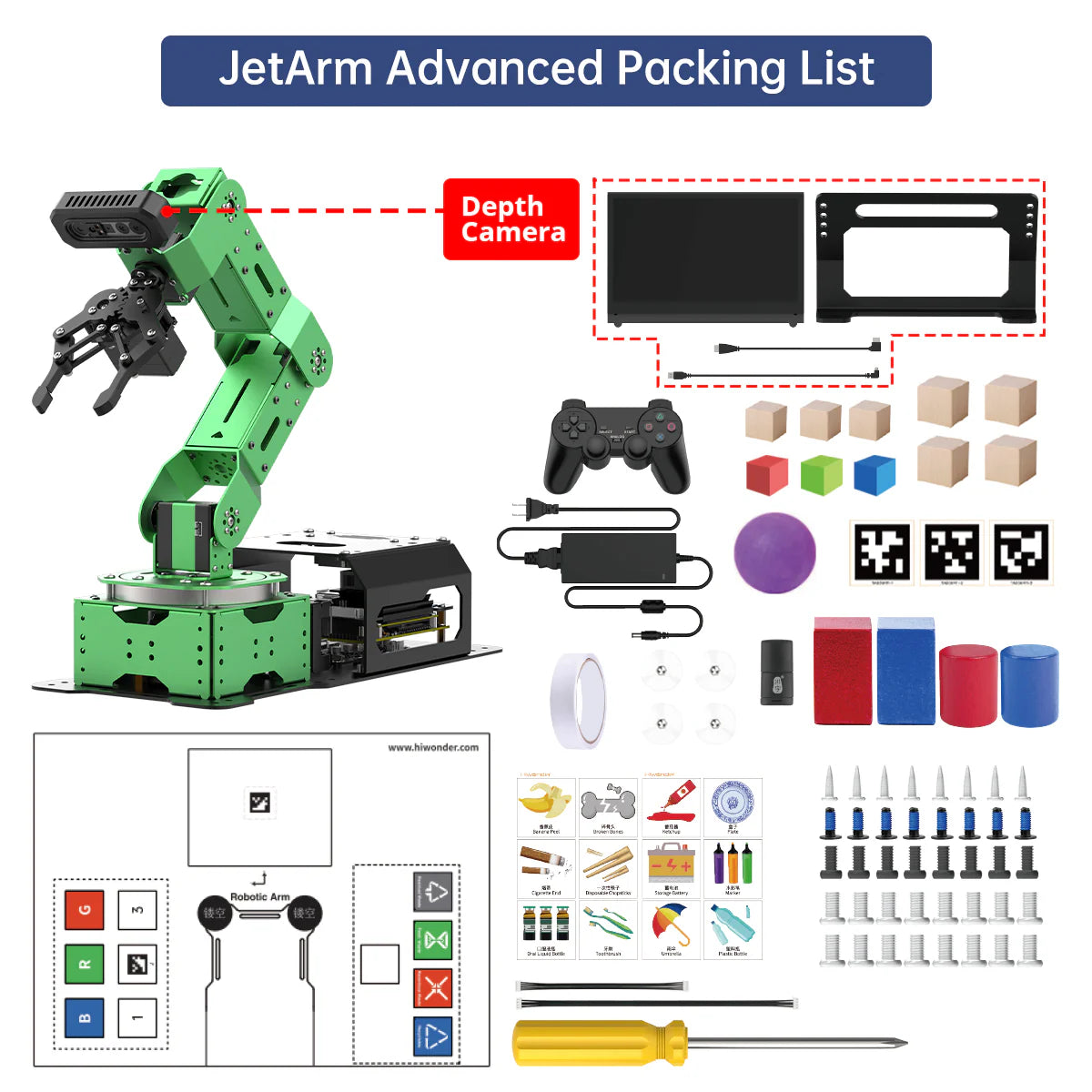 Hiwoder JetArm JETSON NANO Robot Arm ROS1 ROS2 - ROBOTBUY