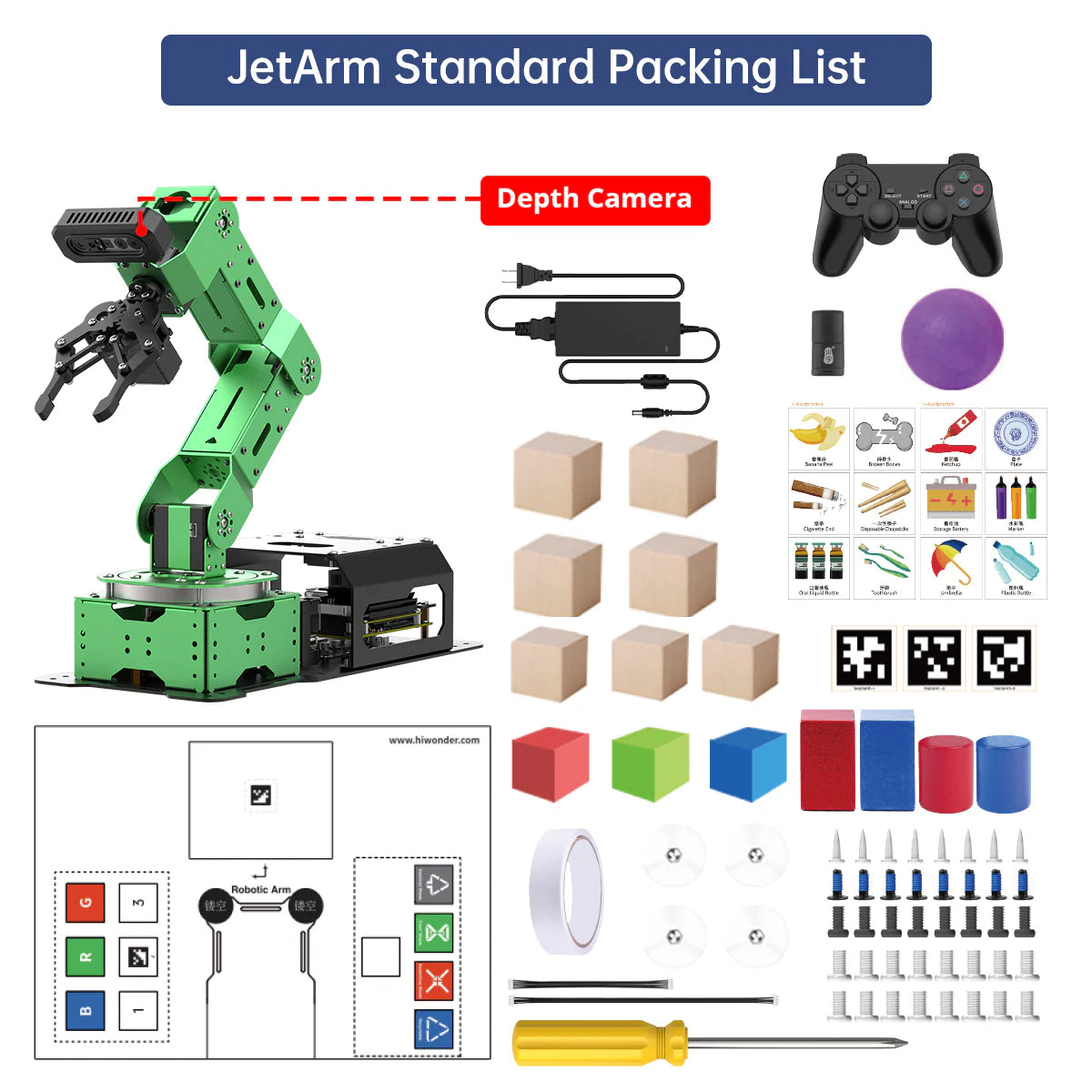 Hiwoder JetArm JETSON NANO Robot Arm ROS1 ROS2 - ROBOTBUY