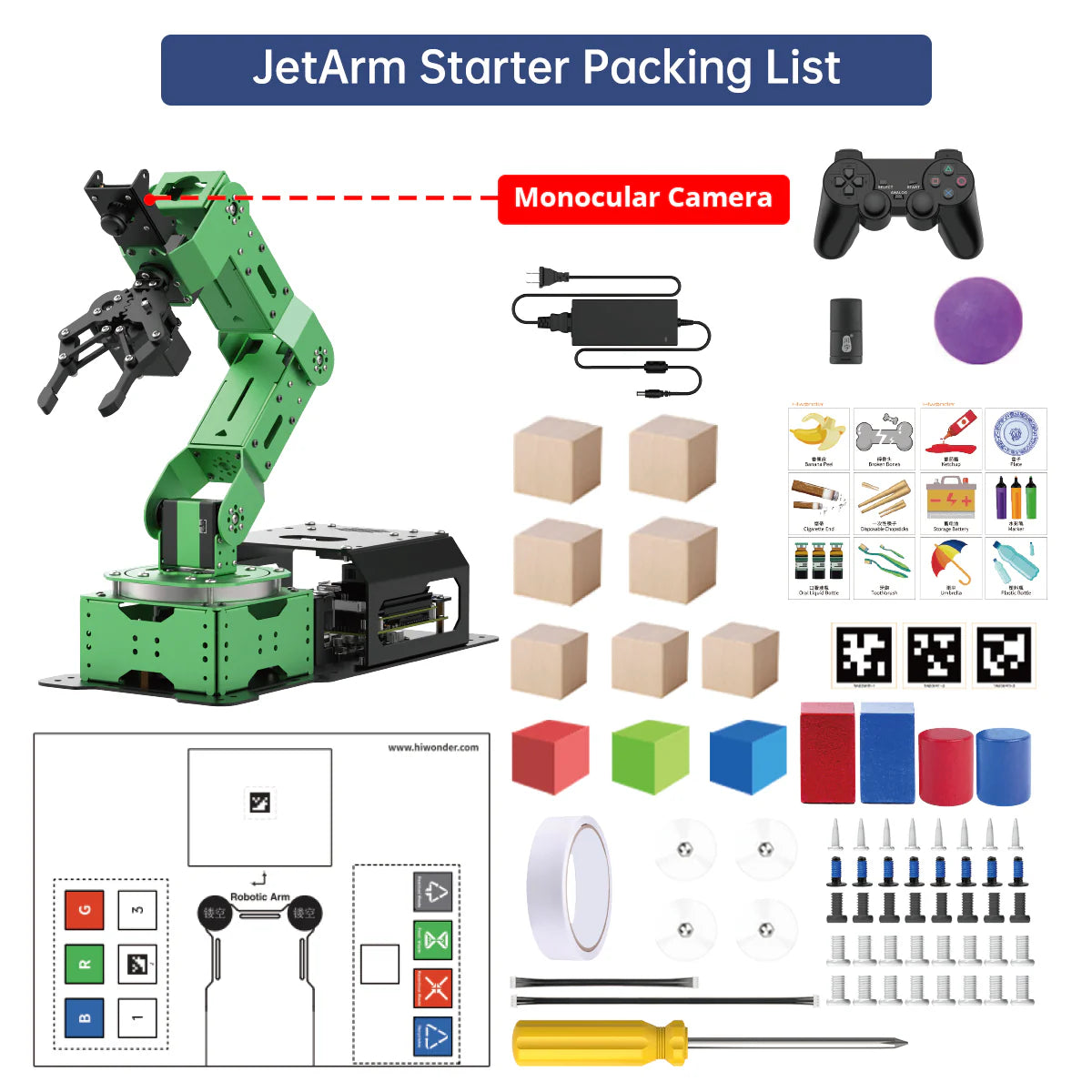 Hiwoder JetArm JETSON NANO Robot Arm ROS1 ROS2 - ROBOTBUY