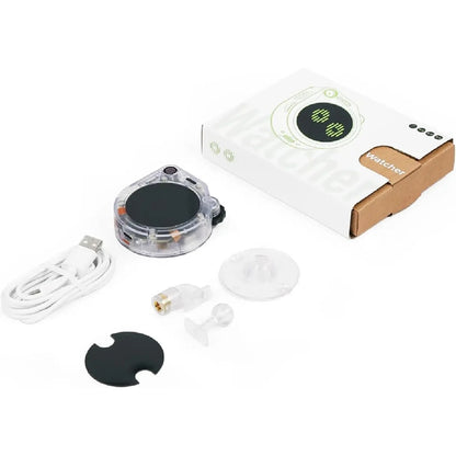 SenseCAP Watcher AI Chatbot | Camera Recognition, Voice Control & Multi-Language Chat | Smart Interactive Desktop Companion with Transparent Futuristic Design