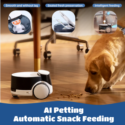 Robot inteligente para mascotas ROLA PetPal con cámara de 2.5K, monitoreo móvil, dispensador de premios remoto, juguetes interactivos, visión nocturna y chat de voz.